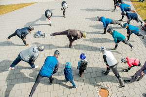 Aufwärmen und Balance testen in Sternform